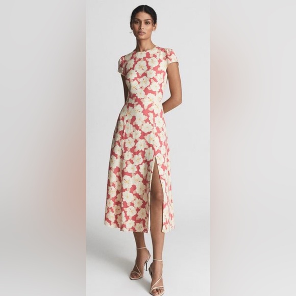 Reiss | Dresses | Reiss Liviaprinted Cut Out Back Midi Dress | Poshmark